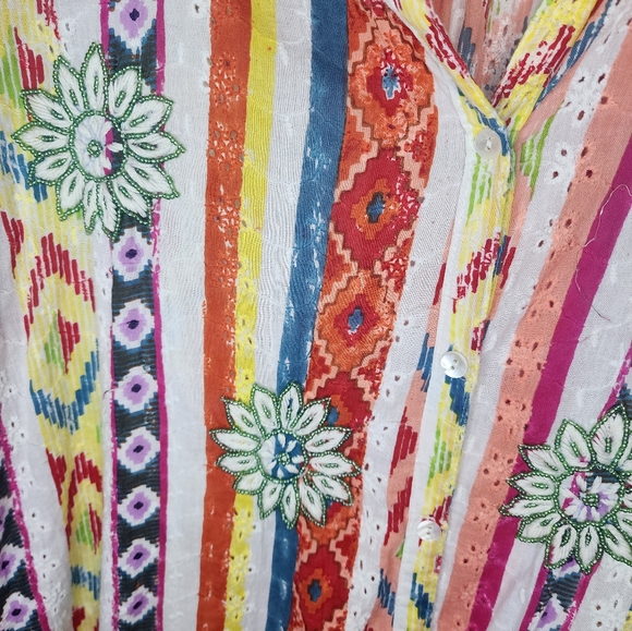 Colori di mare embroidered floral boho beaded tunic - Picture 2 of 5